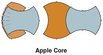 Curved Piecing Apple Core