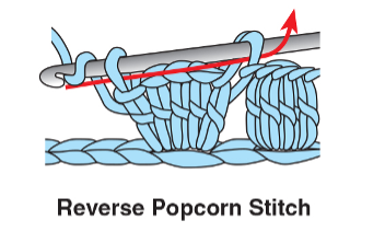  Reverse Popcorn Stitch